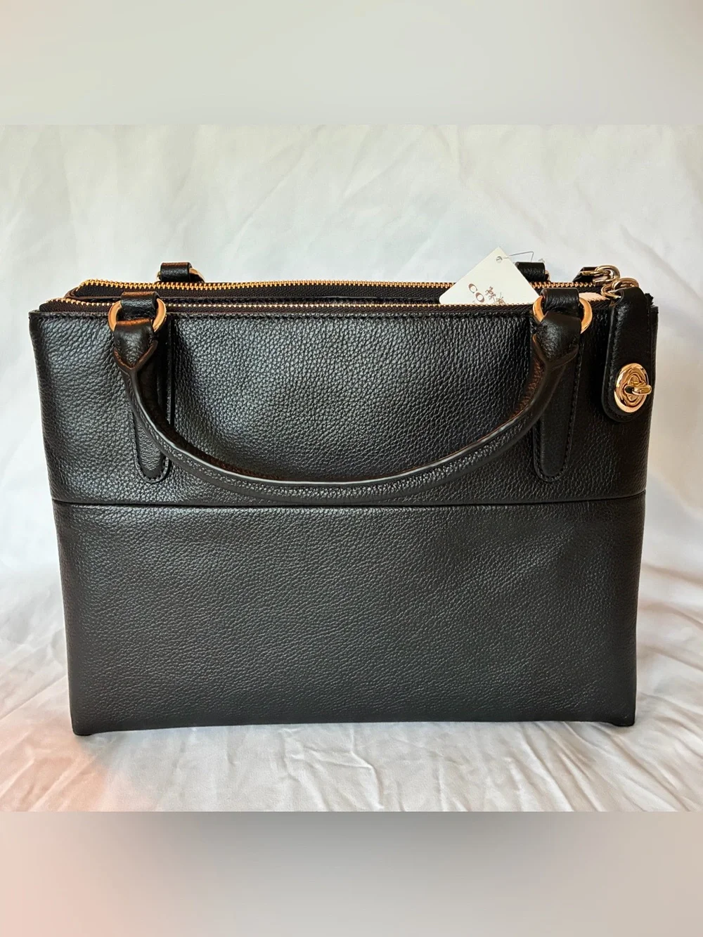 COACH Small Turnlock Borough Bag in Pebbled Leather